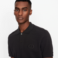 Elegant Black Cotton Pique Polo Shirt