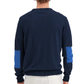 Chic Crew Neck Cotton Sweater with Embroidered Logo