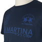 Elegant Cotton Tee with Blue Front Print