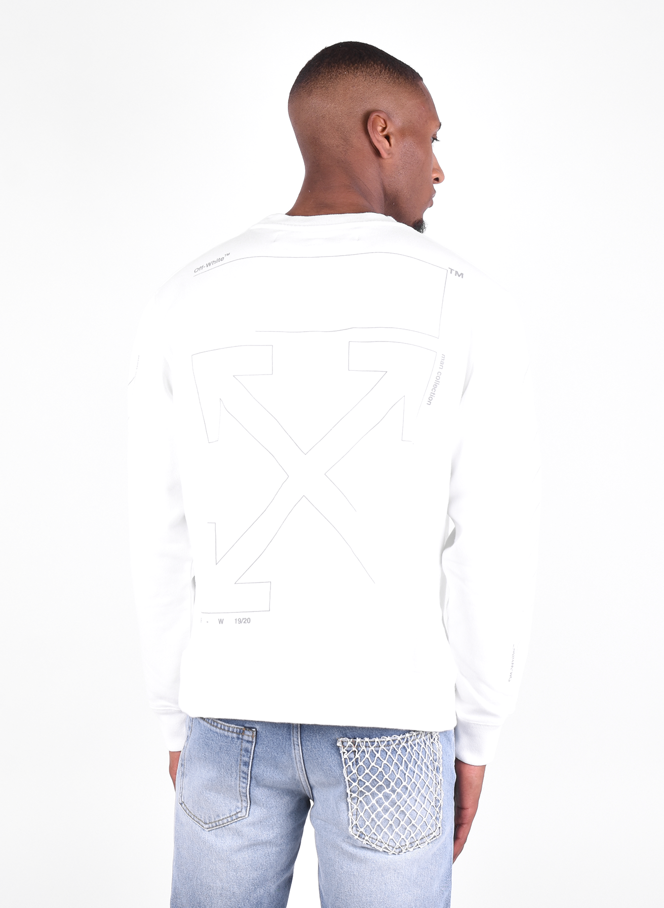 Elevated White Cotton Sweatshirt with Logo Detail