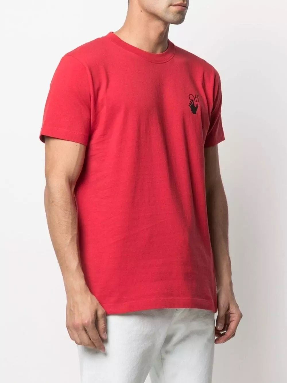 Vibrant Red Logo Cotton Jersey Tee