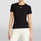 Sleek Black Crew-Neck Tee with Front Print