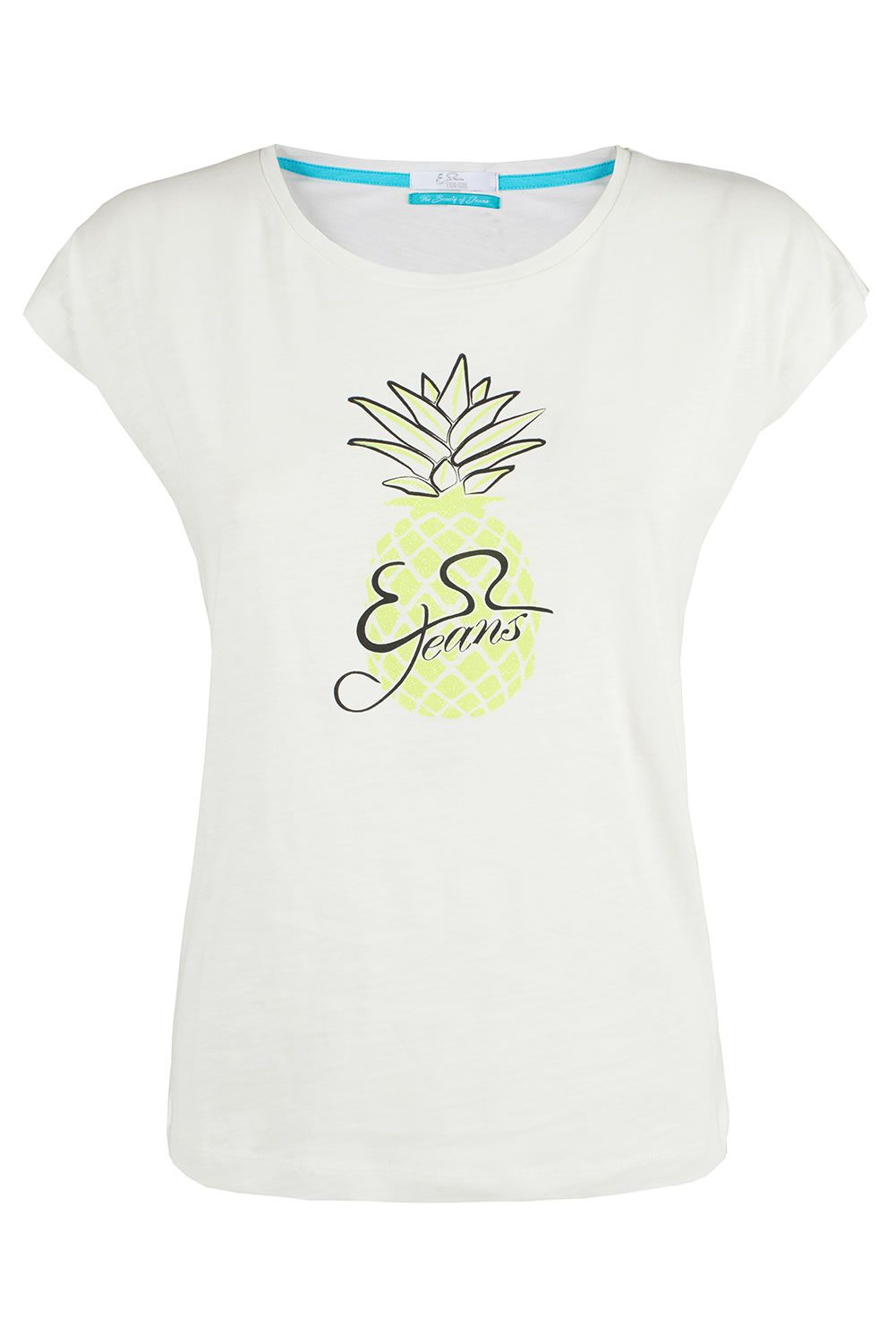 Glitter Print Chic White Tee for Women