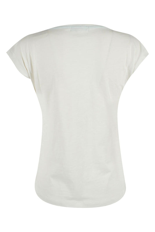 Glitter Print Chic White Tee for Women