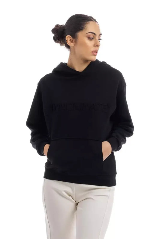 Chic Embossed Logo Cotton Hooded Sweatshirt