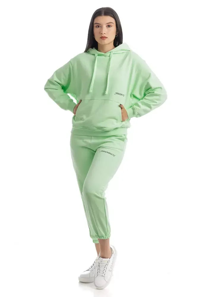 Chic Green Cotton Hooded Sweatshirt