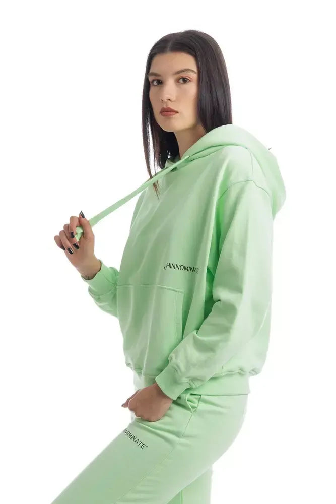 Chic Green Cotton Hooded Sweatshirt