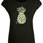 Elegant Black Glitter Print Women's Tee