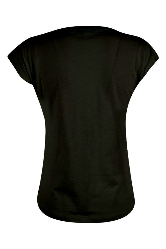 Elegant Black Glitter Print Women's Tee