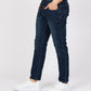 Sleek Blue Cotton Stretch Jeans