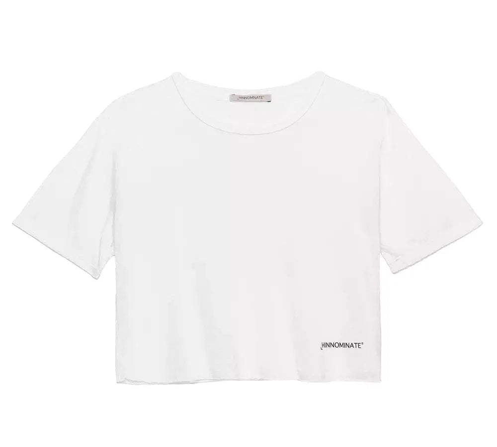 Elegant Raw Cut Modal Tee with Logo Print