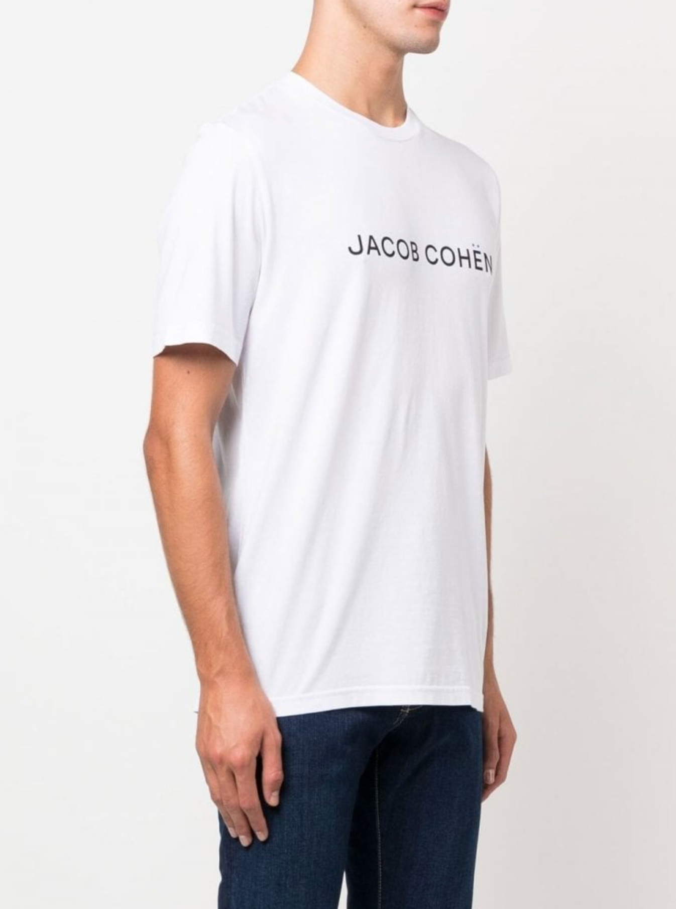 Elegant White Cotton Tee with Logo Accent