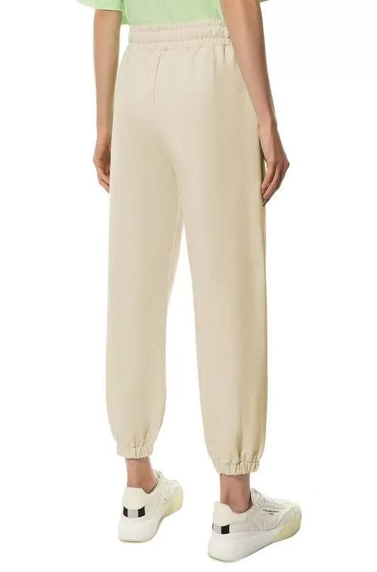 Beige Cotton Drawstring Sweatpants