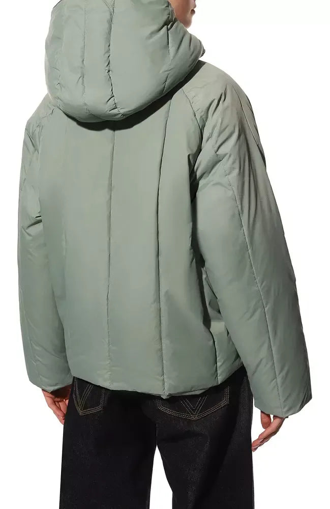 Chic Hooded Nylon Jacket - Zip & Velcro Closure