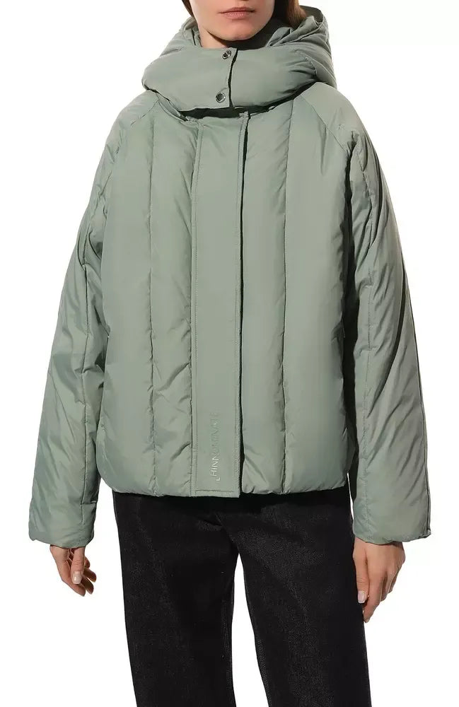 Chic Hooded Nylon Jacket - Zip & Velcro Closure