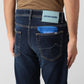 Elegant Blue Denim with Turquoise Pony Patch