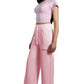 Chic Pink Palazzo Pants with Drawstring