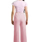 Chic Pink Palazzo Pants with Drawstring