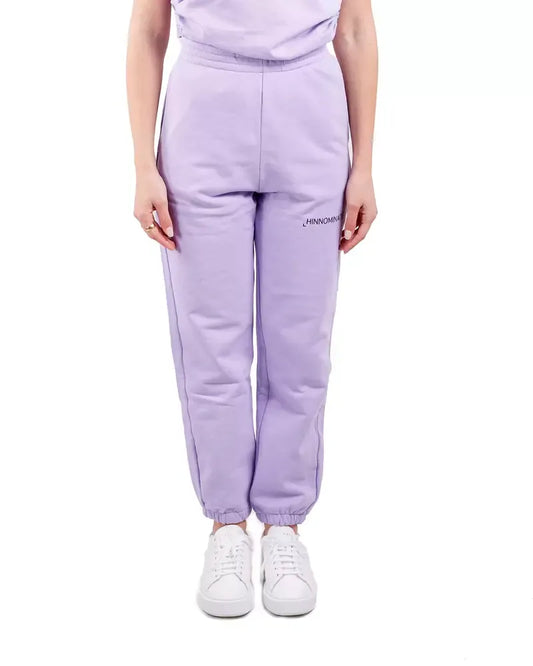 Elevated Purple Fleece Trousers with High Waist