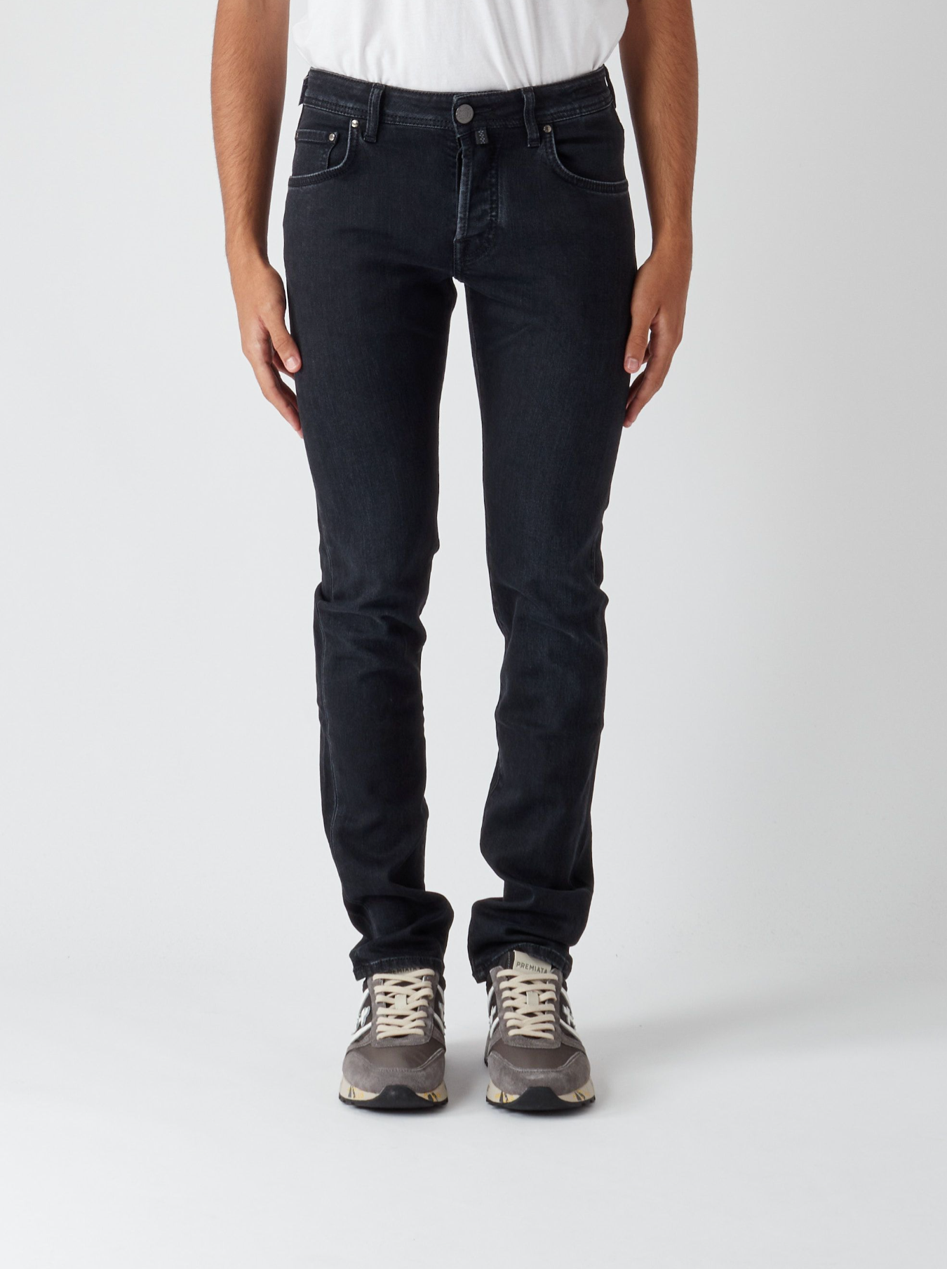 Elegant Black Super Slim Denim for Men