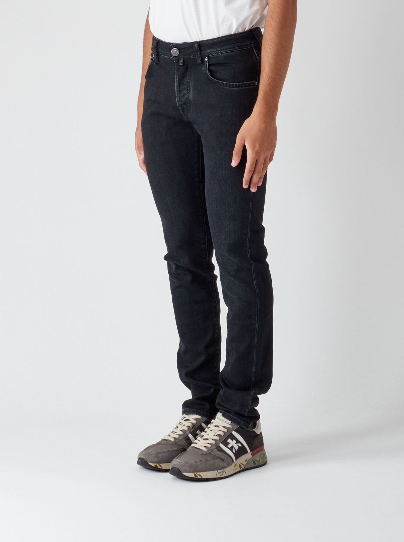 Elegant Black Super Slim Denim for Men