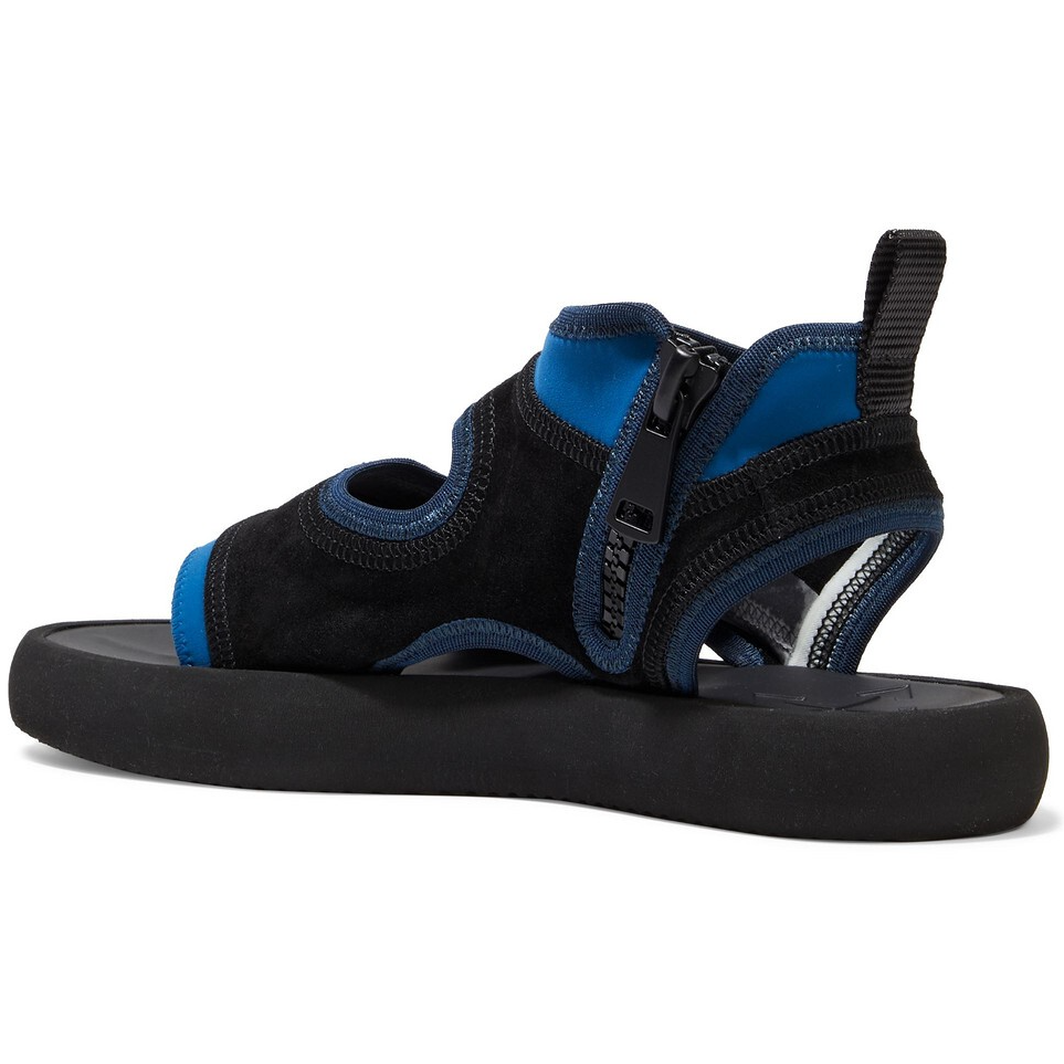 Chic Neoprene and Suede Sandals in Blue