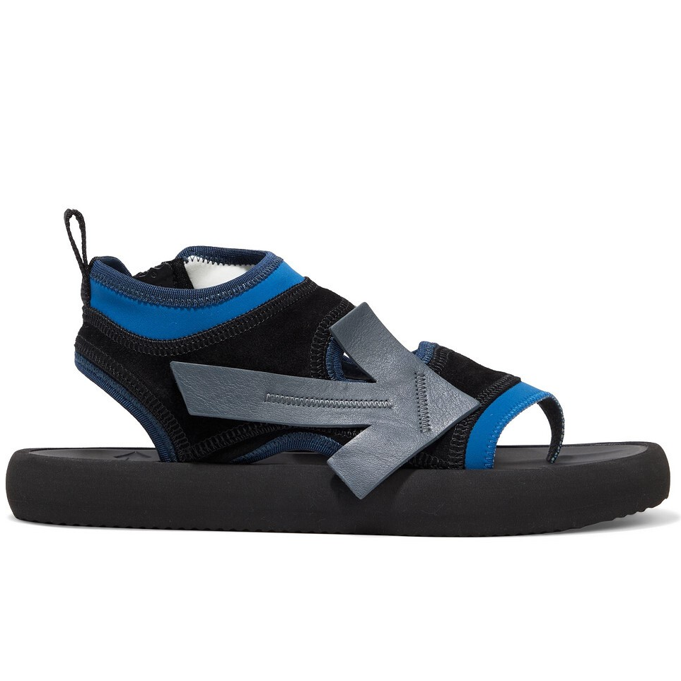 Chic Neoprene and Suede Sandals in Blue