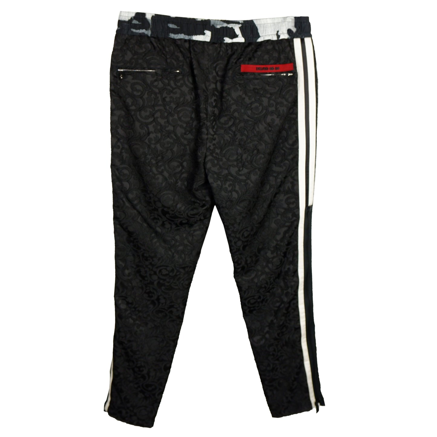 Elegant Embroidered Silk Blend Sports Trousers