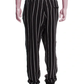 Elevated Black Cotton Sports Trousers with Stripes