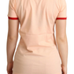 Elegant Pink Cotton Tee with Golden Logo