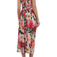 Floral Stretch Jersey Midi Elegance