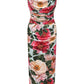 Floral Stretch Jersey Midi Elegance