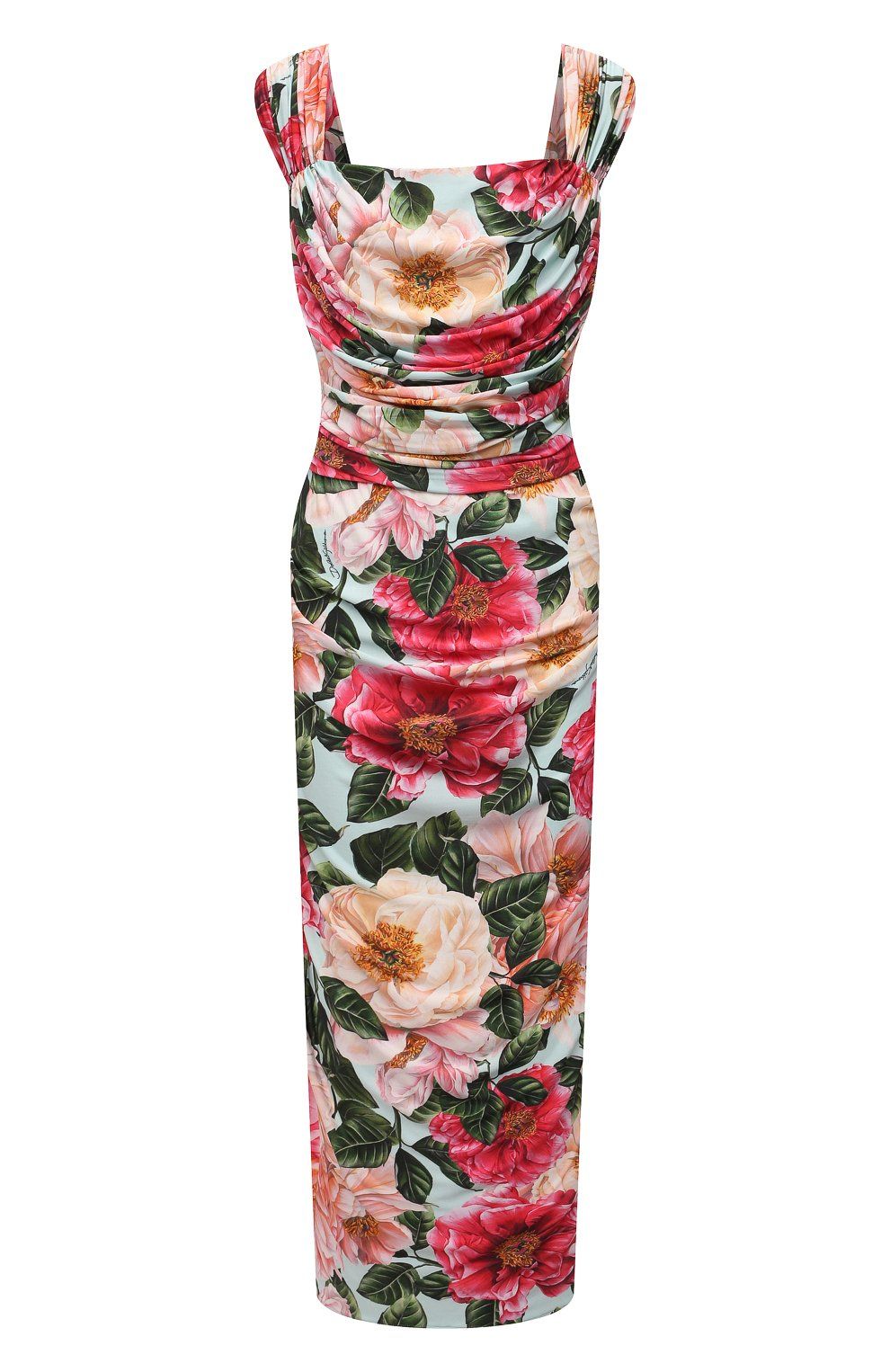 Floral Stretch Jersey Midi Elegance