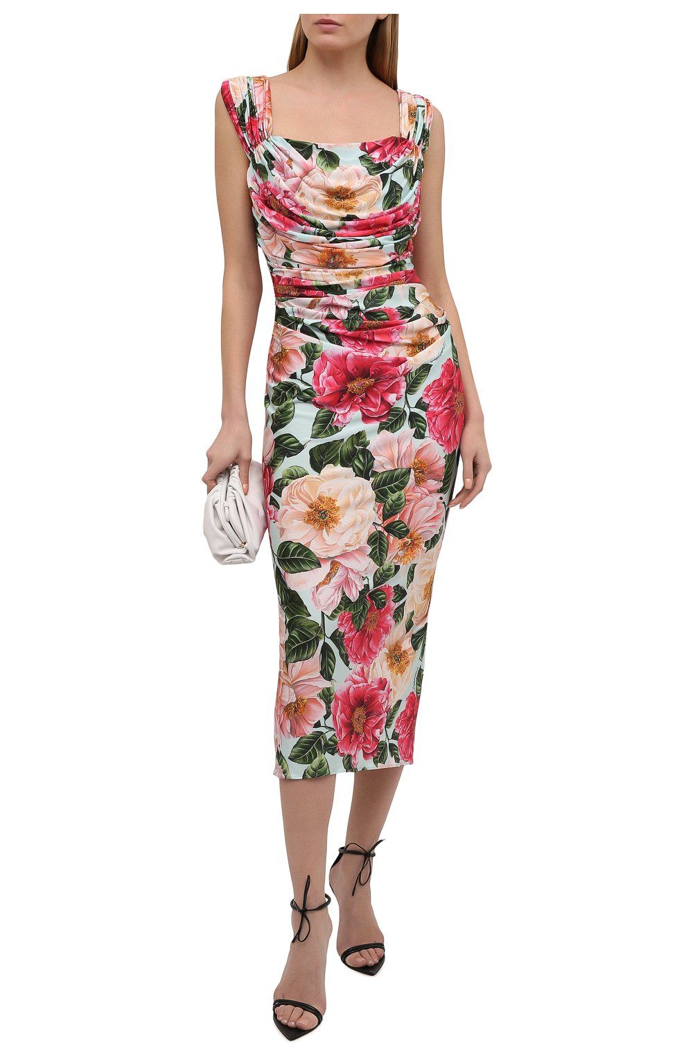 Floral Stretch Jersey Midi Elegance