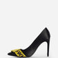 Chic Black Silk Blend Heeled Pumps