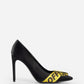 Chic Black Silk Blend Heeled Pumps