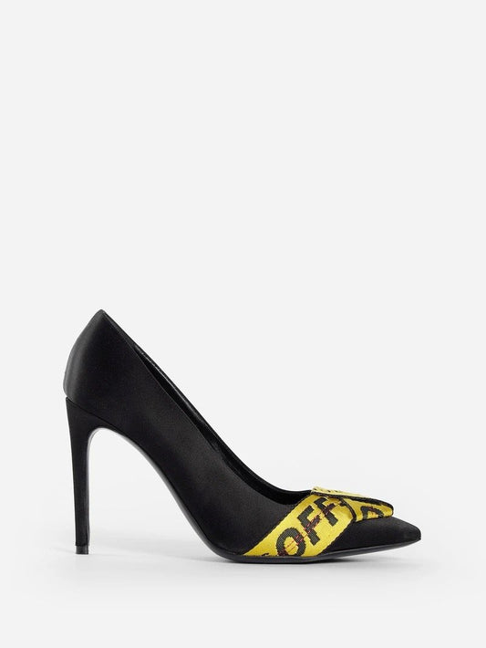 Chic Black Silk Blend Heeled Pumps