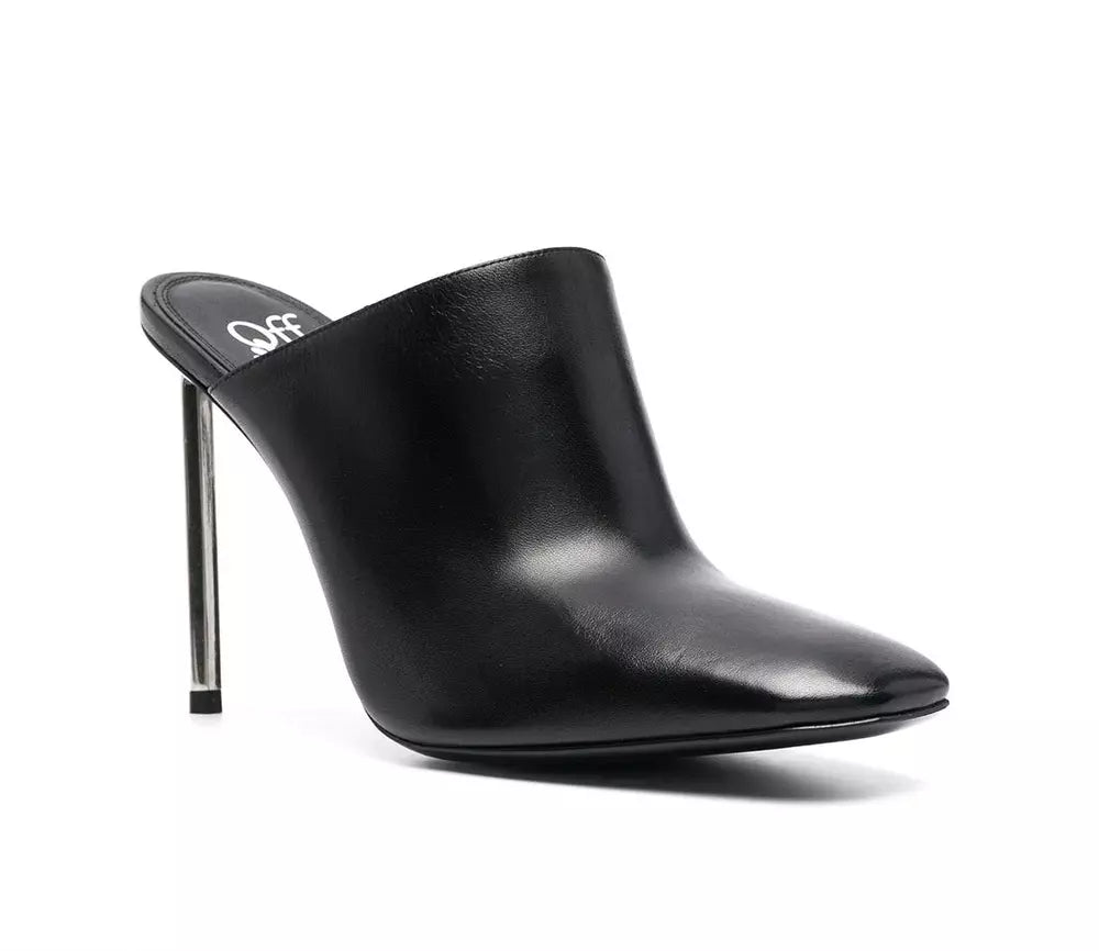 Chic Squared Toe Calfskin Sabot