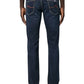 Elegant Blue Denim with Suede Accent