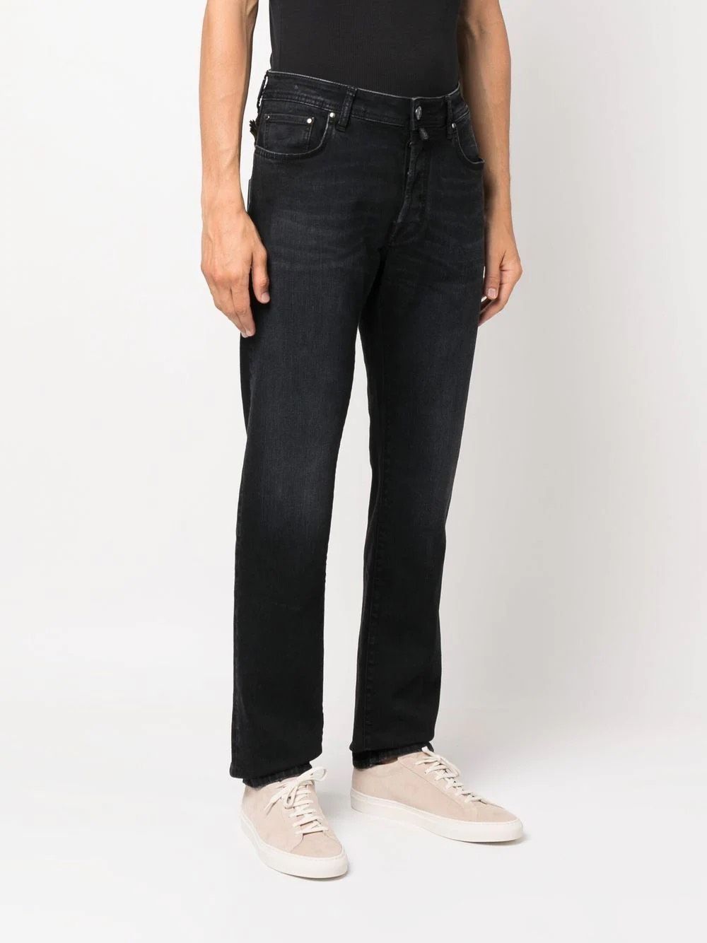 Exquisite Black Denim Regular Fit Jeans