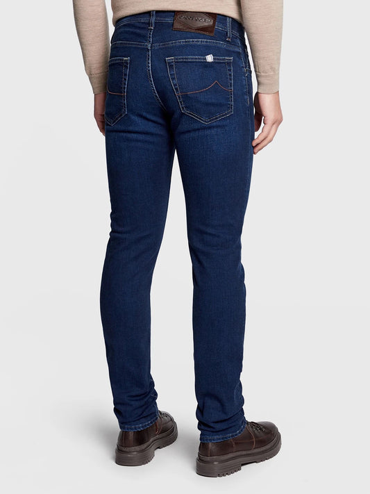 Elegant Blue Denim Regular Fit Jeans