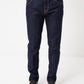 Elegant Blue Denim Jeans with Suede Detail