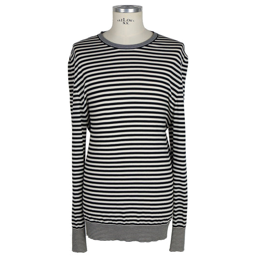 Elegant Striped Silk Blend Sweater