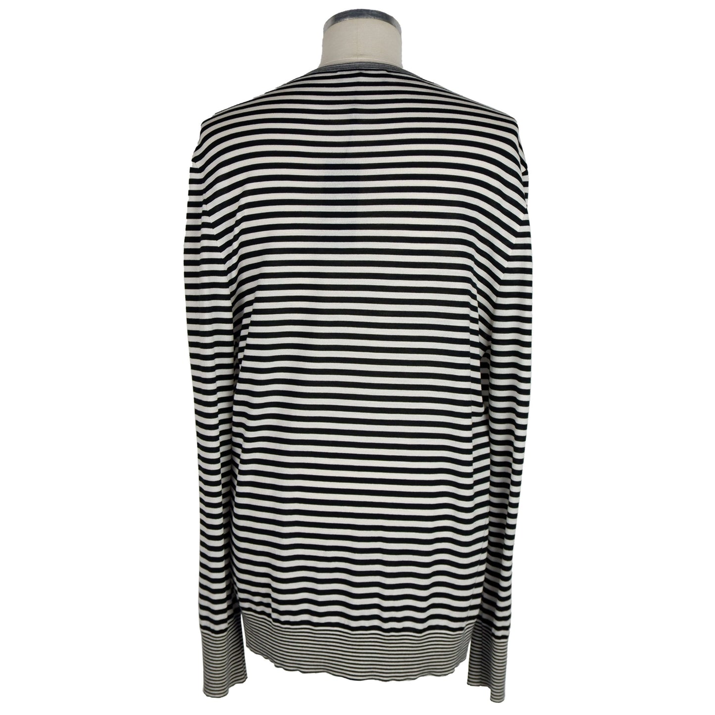 Elegant Striped Silk Blend Sweater