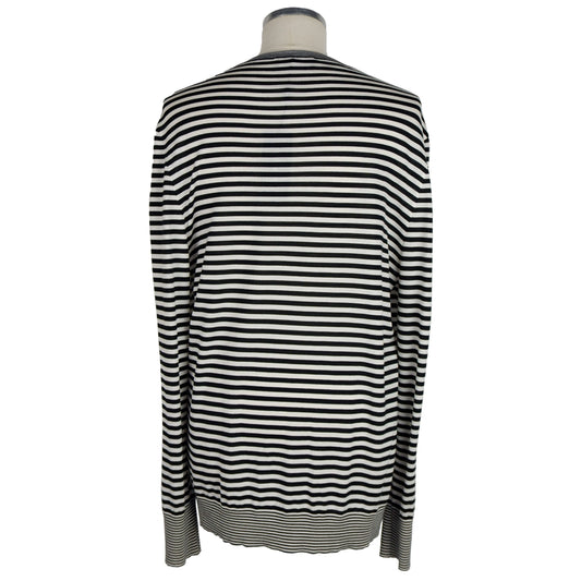 Elegant Striped Silk Blend Sweater