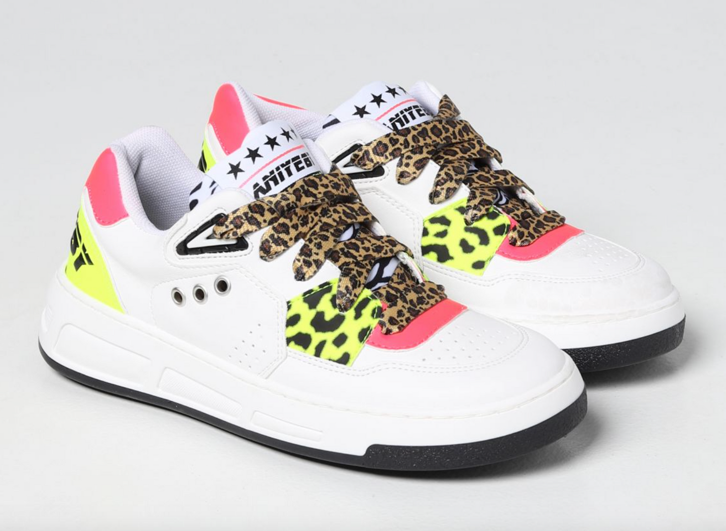 Chic Eco-Leather Sneakers with Vibrant Accents