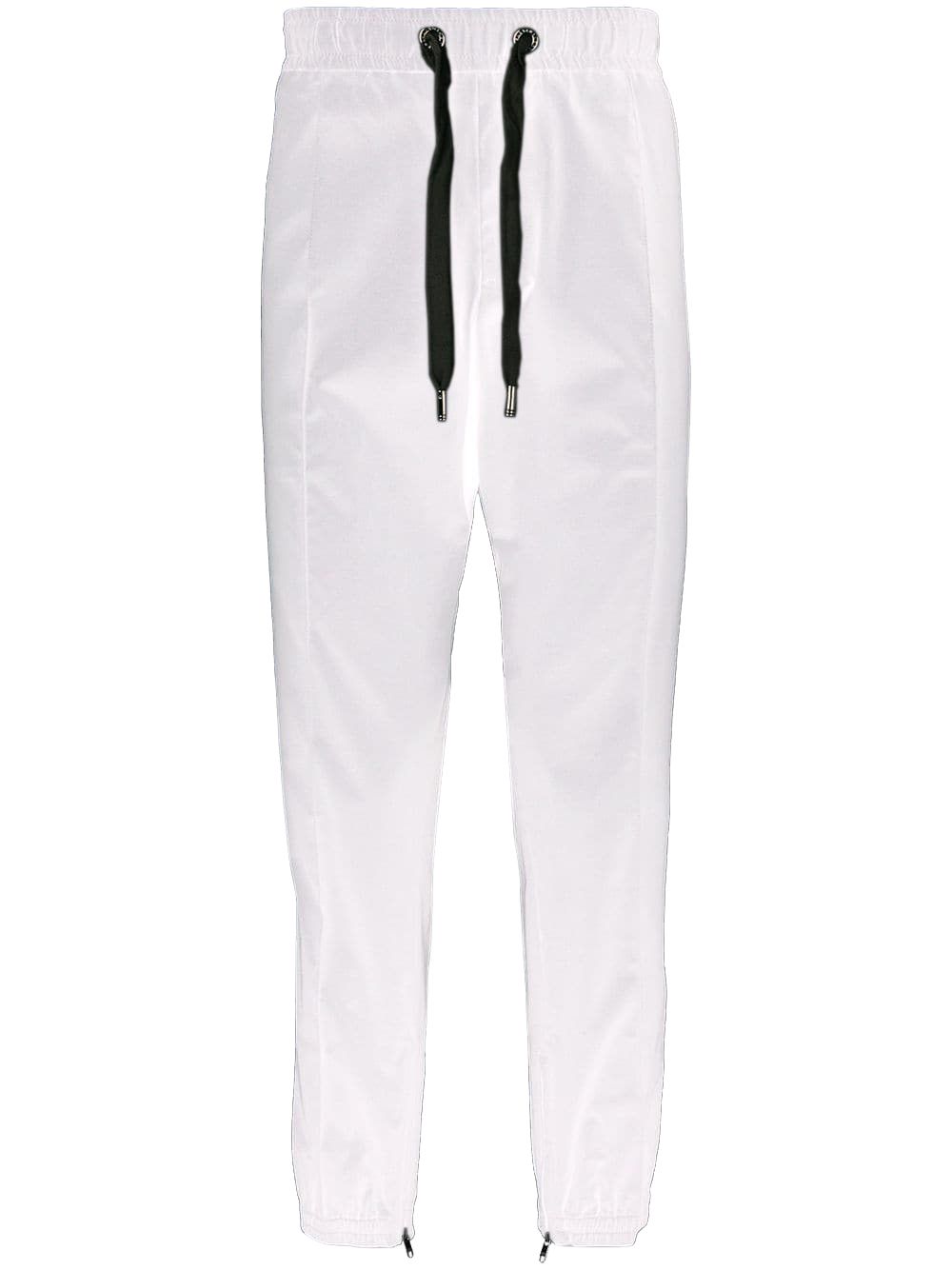 Elegant Cotton Drawstring Trousers with Logo Bands