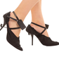 Chic Black Calfskin Pumps With Opaque Heel