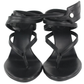 Elegant Calf Leather Stiletto Sandals with Zip Tie Accent