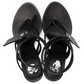 Elegant Calf Leather Stiletto Sandals with Zip Tie Accent